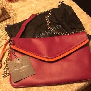 ✨SALE✨ Cynthia Rowley Clutch with Chain- Fuchsia